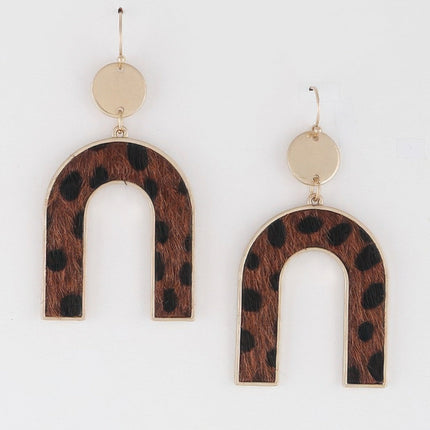 Animal Print Arch Earrings