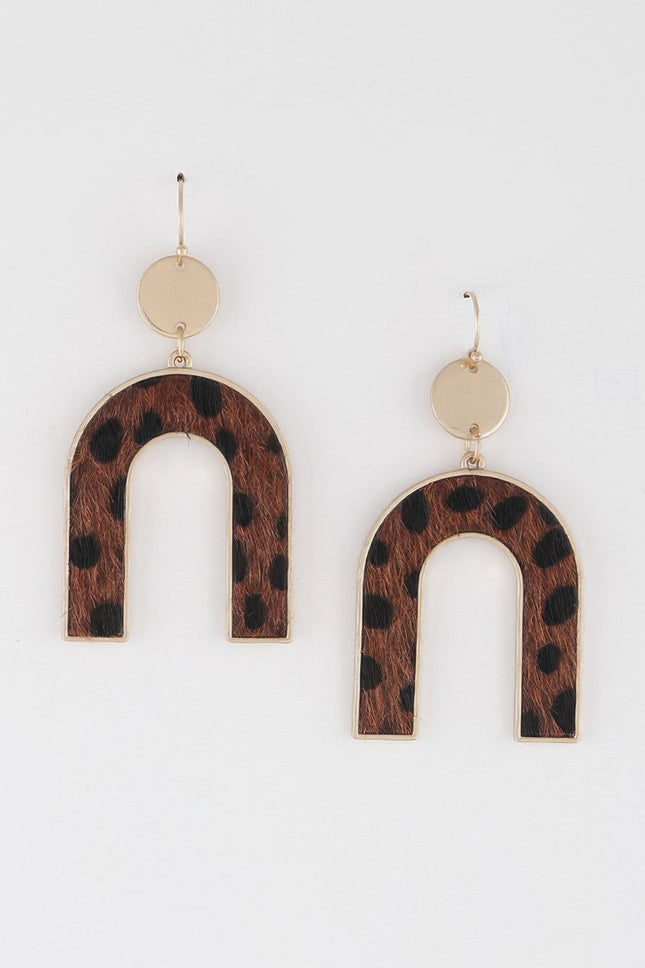 Animal Print Arch Earrings