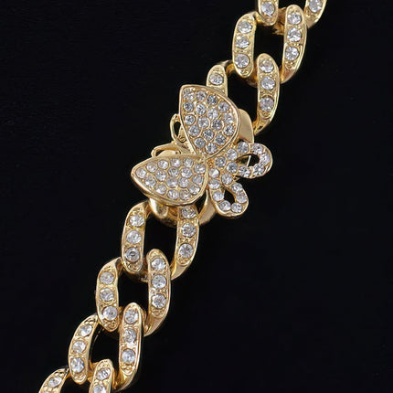 Rhinestone Butterfly Chain Bracelet