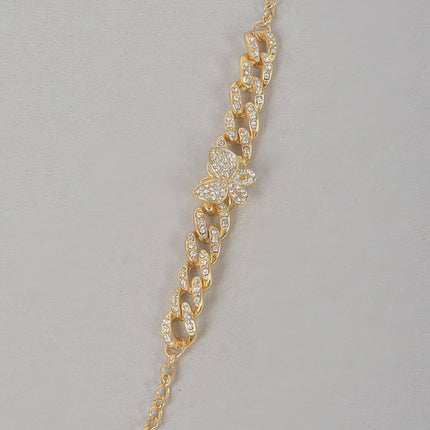 Rhinestone Butterfly Chain Bracelet