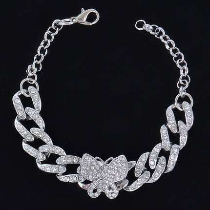Rhinestone Butterfly Chain Bracelet