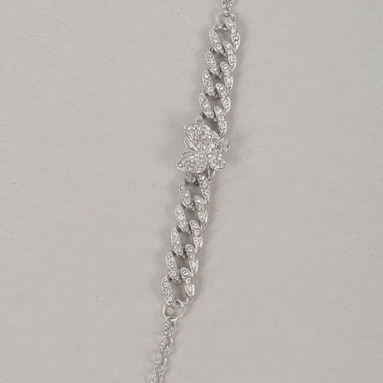 Rhinestone Butterfly Chain Bracelet