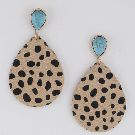 Animal-Print Teardrop Earrings