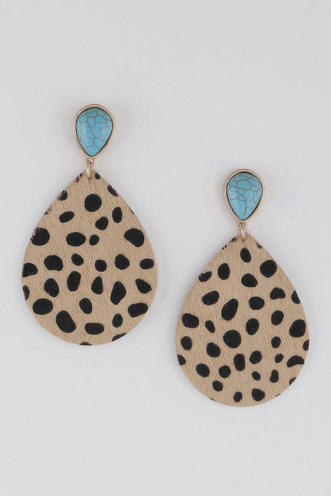 Animal-Print Teardrop Earrings