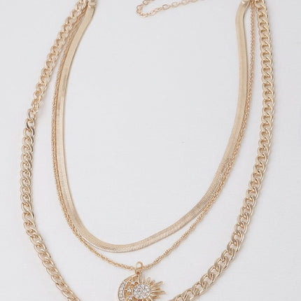 Celestial Sun & Moon Chain Necklace