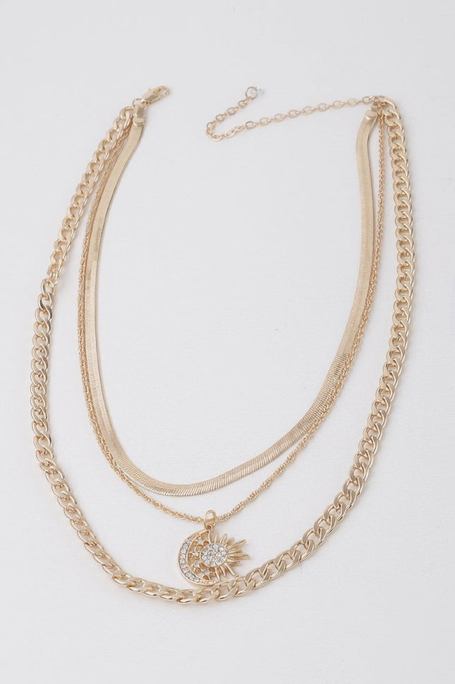 Celestial Sun & Moon Chain Necklace