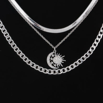Celestial Sun & Moon Chain Necklace