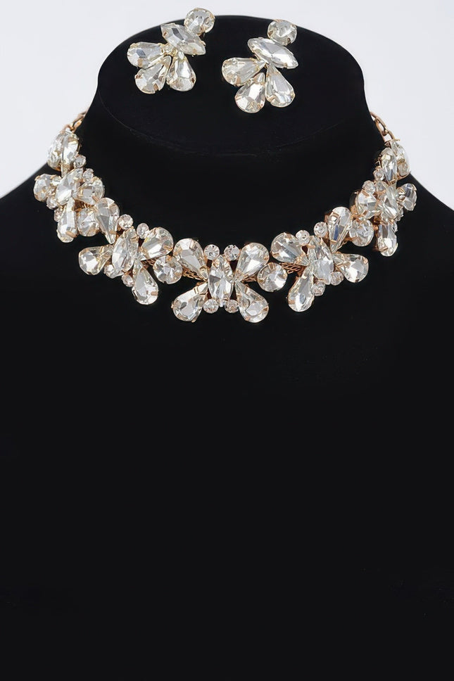 AB Stone Earrings & Necklace Set