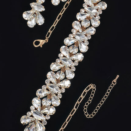 AB Stone Earrings & Necklace Set