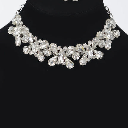 AB Stone Earrings & Necklace Set