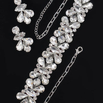 AB Stone Earrings & Necklace Set