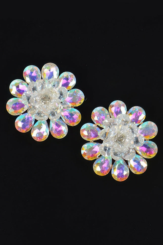 Rhinestone Studded Statement Earrings