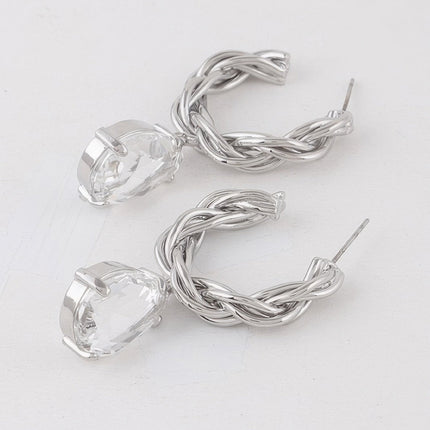 Twisted Crystal-Style Teardrop Earrings