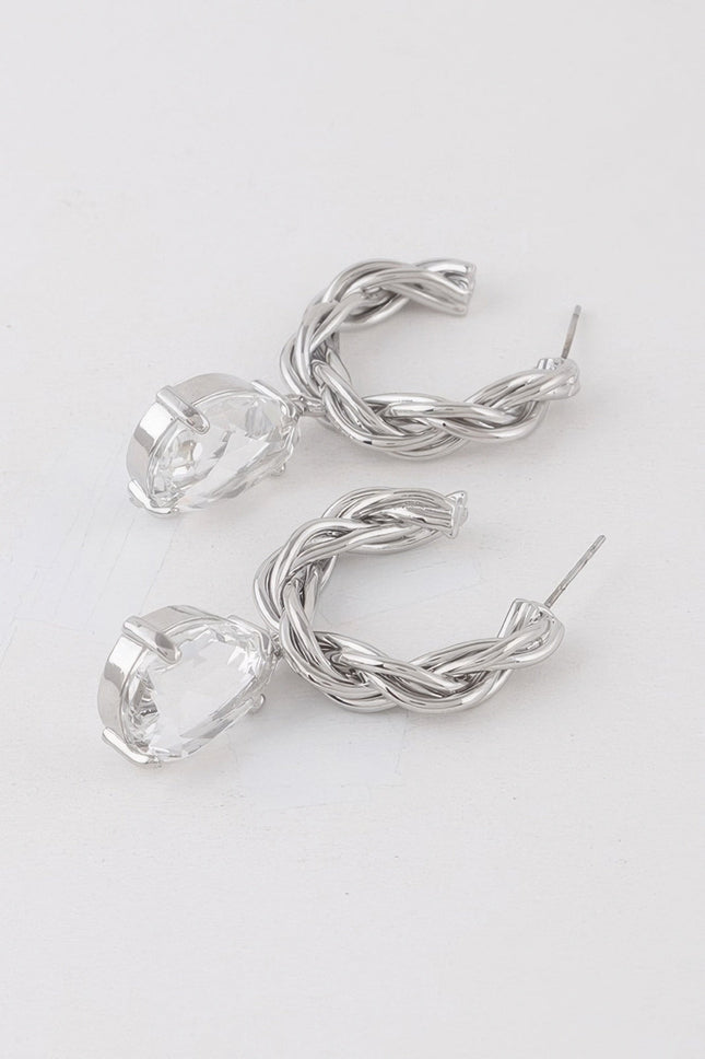Twisted Crystal-Style Teardrop Earrings