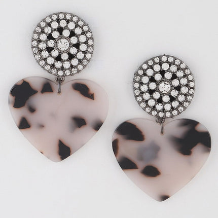Marbled Heart Drop Earrings