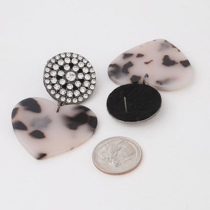 Marbled Heart Drop Earrings