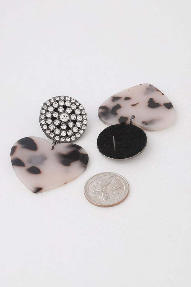 Marbled Heart Drop Earrings