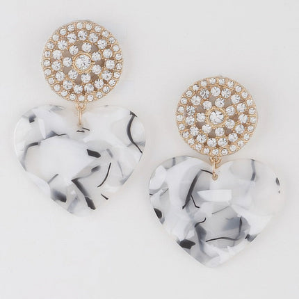 Marbled Heart Drop Earrings
