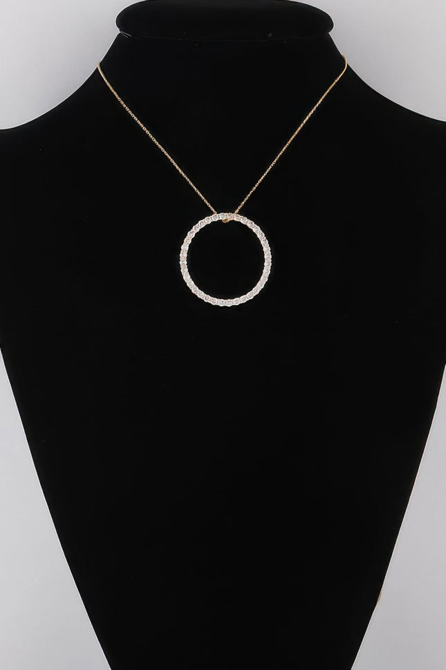 Jewel-Lined Circle Pendant Necklace