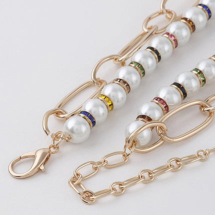 Double-Layer Pearl-Style & Chain Necklace