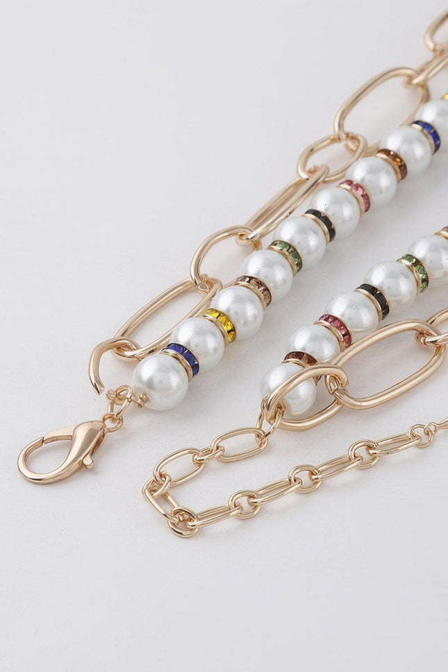 Double-Layer Pearl-Style & Chain Necklace