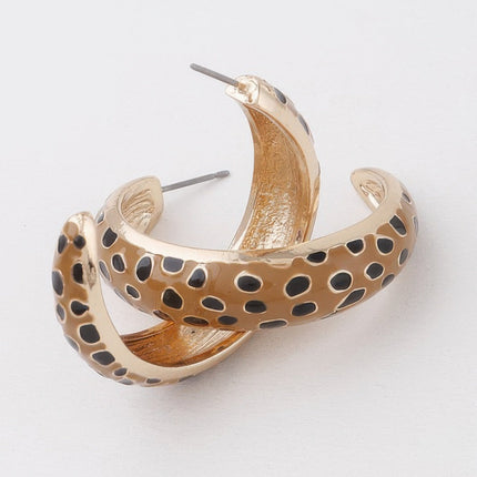 Cheetah-Print Hoop Earrings