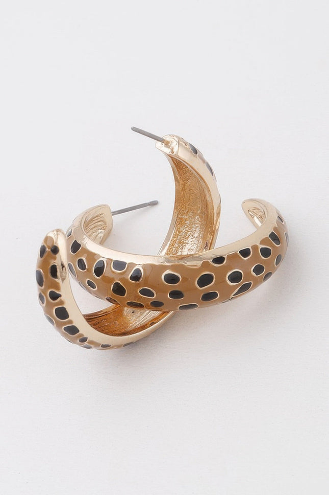 Cheetah-Print Hoop Earrings