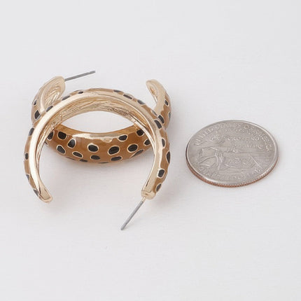 Cheetah-Print Hoop Earrings