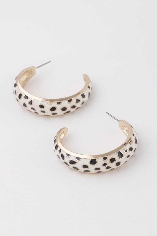 Cheetah-Print Hoop Earrings