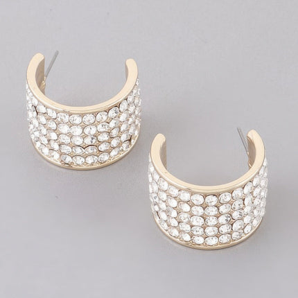 Rhinestone Huggie Earrings