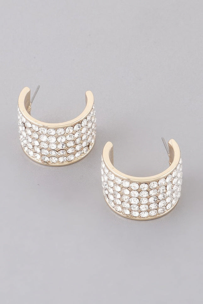 Rhinestone Huggie Earrings