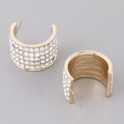 Rhinestone Huggie Earrings