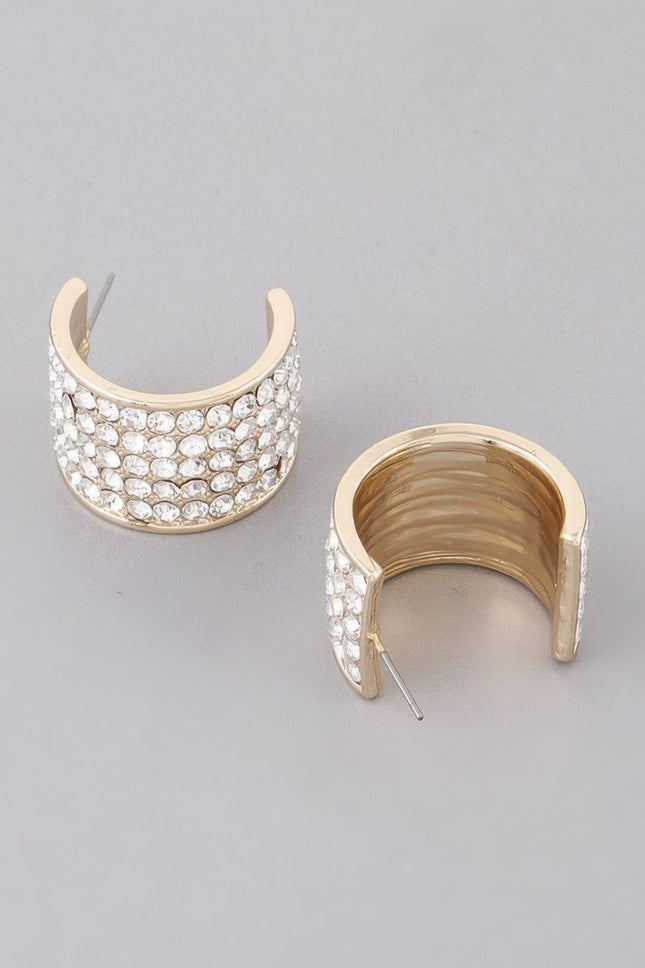 Rhinestone Huggie Earrings