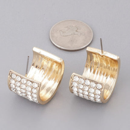 Rhinestone Huggie Earrings