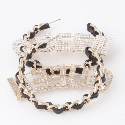Queen Open Hoop Earrings — Gold & Black