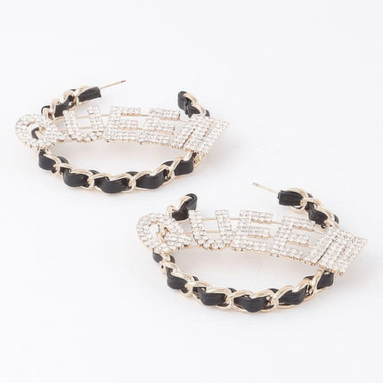 Queen Open Hoop Earrings — Gold & Black