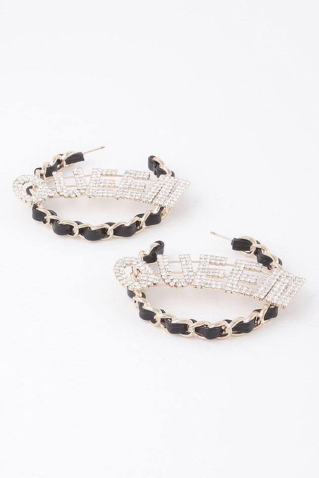 Queen Open Hoop Earrings — Gold & Black