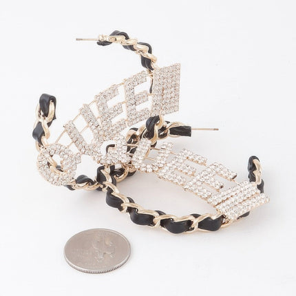 Queen Open Hoop Earrings — Gold & Black