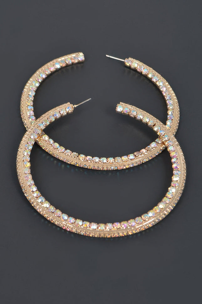80mm Rhinestone Hoop Earrings