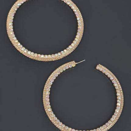 80mm Rhinestone Hoop Earrings