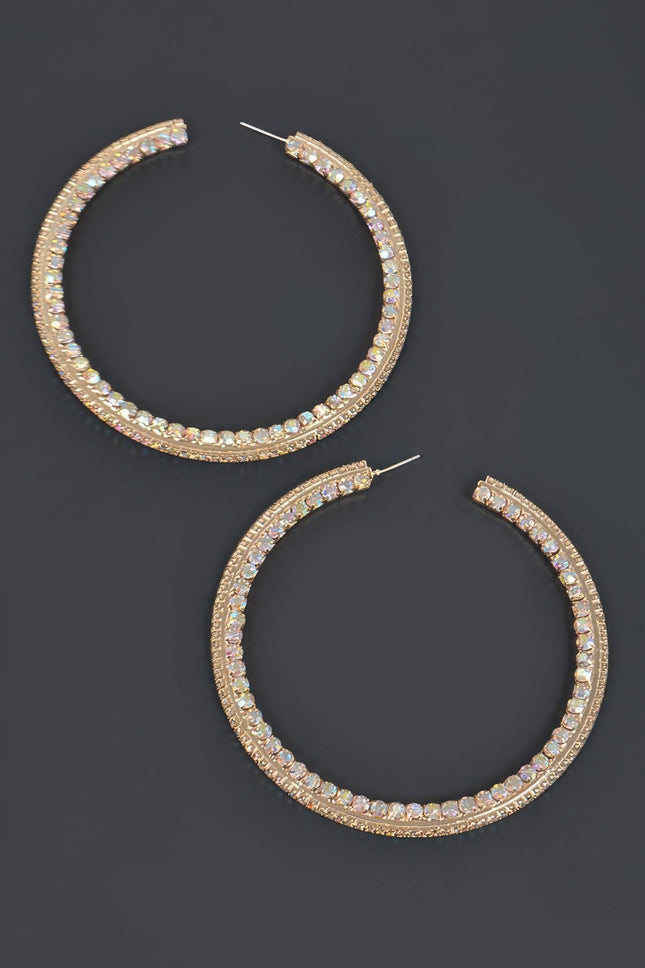 80mm Rhinestone Hoop Earrings