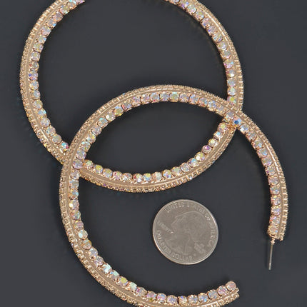 80mm Rhinestone Hoop Earrings