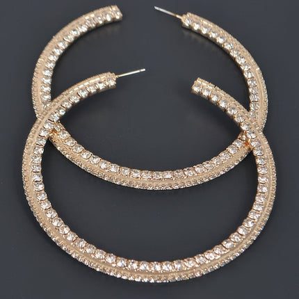 80mm Rhinestone Hoop Earrings
