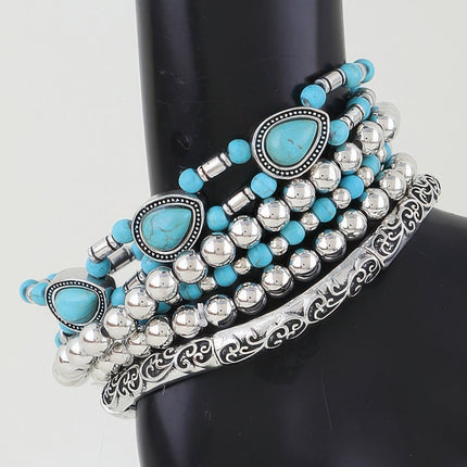 Antique-Style Teardrop Beaded Bracelet