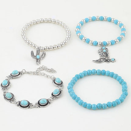 Cowboy Boot & Cactus Beaded Bracelet