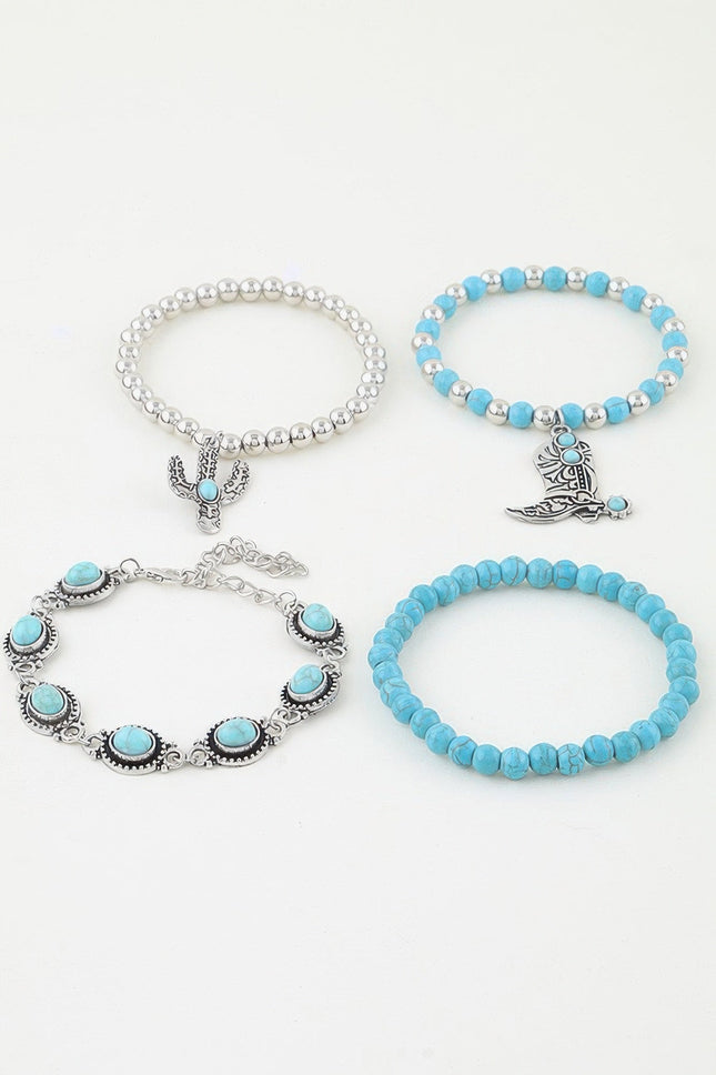 Cowboy Boot & Cactus Beaded Bracelet