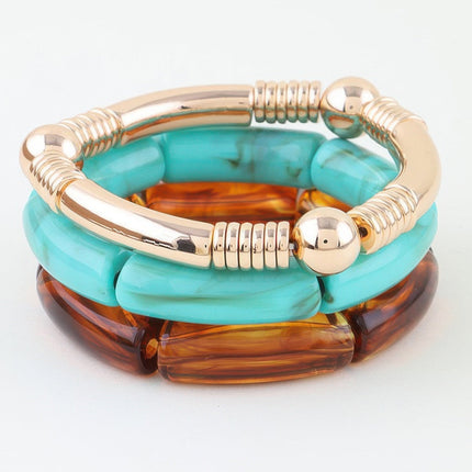 Marbled Tube Bead Bracelet