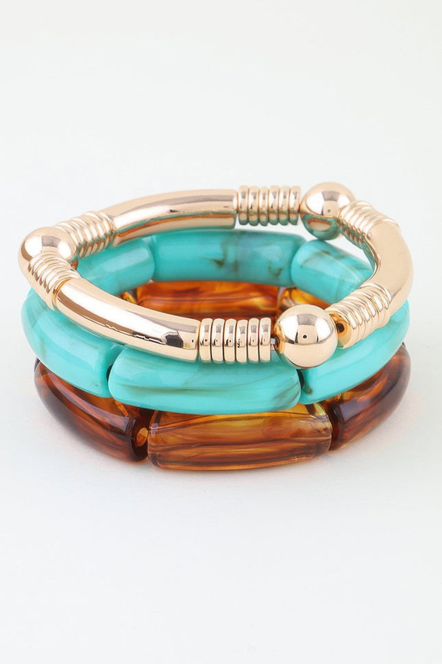 Marbled Tube Bead Bracelet