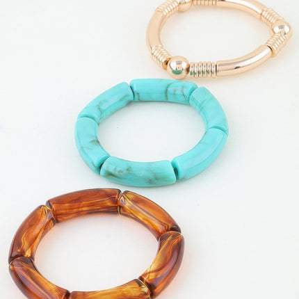 Marbled Tube Bead Bracelet