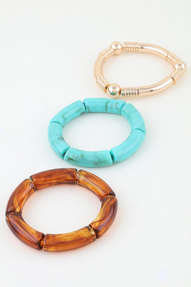 Marbled Tube Bead Bracelet